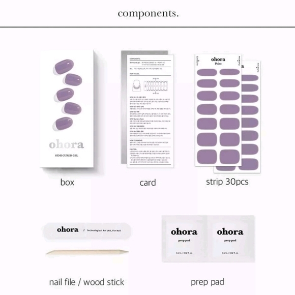 Ohora semi cured gel nail strips PURPLE "Hyacinth" New Box! - Picture 3 of 6